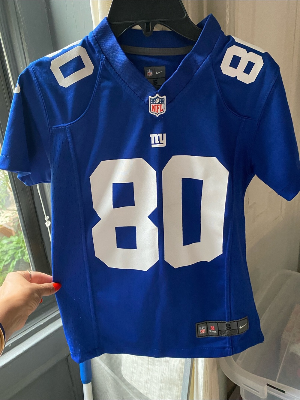 Nike Youth Giants #80 Blue Football Jersey